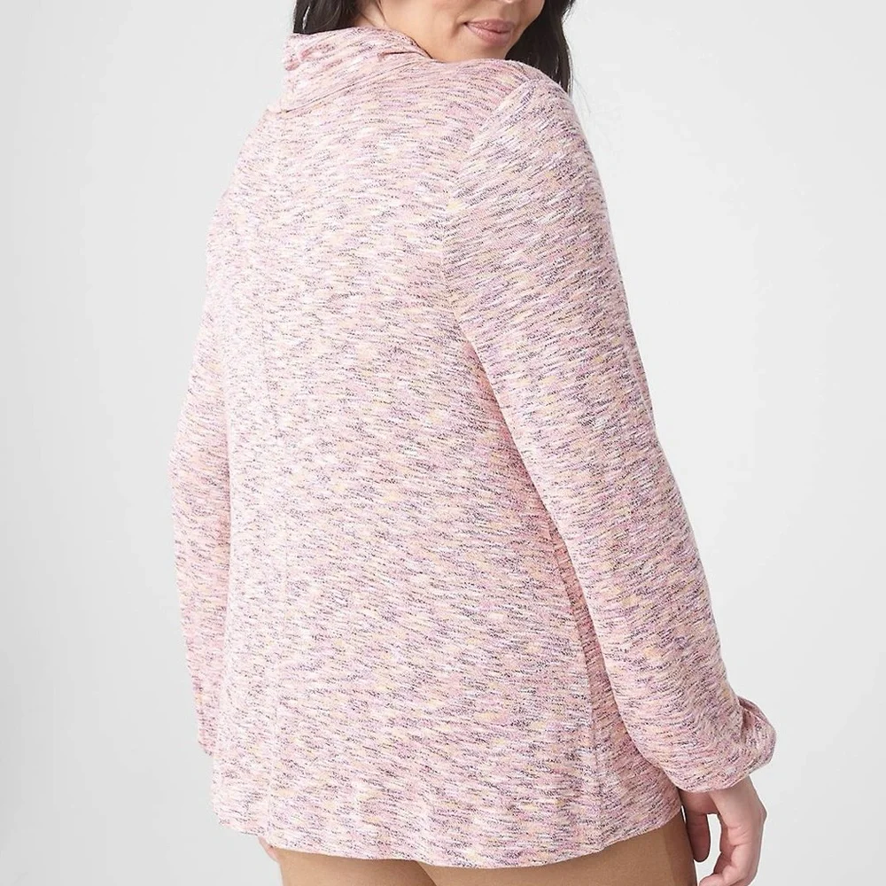 NWT Lane Bryant Blouson Sleeve Funnel Neck Hacci Knit Top (Space Dye) - 18/20